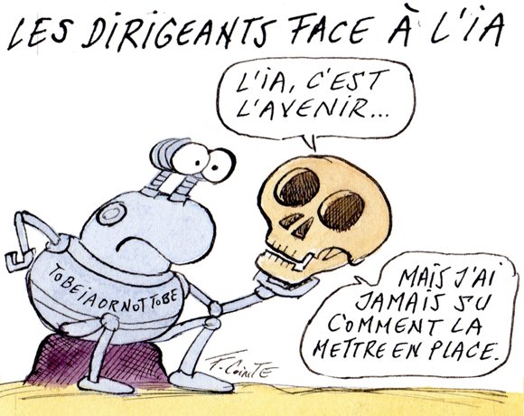 Dessin: Lente adoption de l’IA en entreprise 